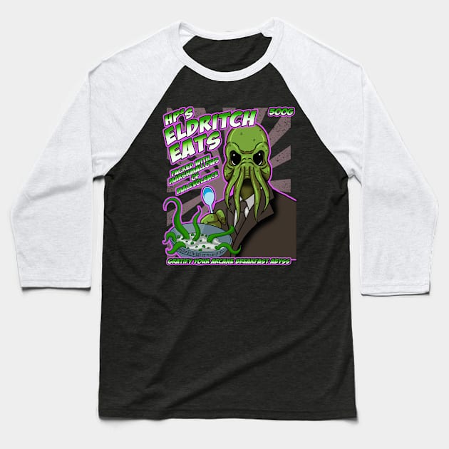 HP Lovecraft inspired cereal Baseball T-Shirt by Duckfieldsketchbook01